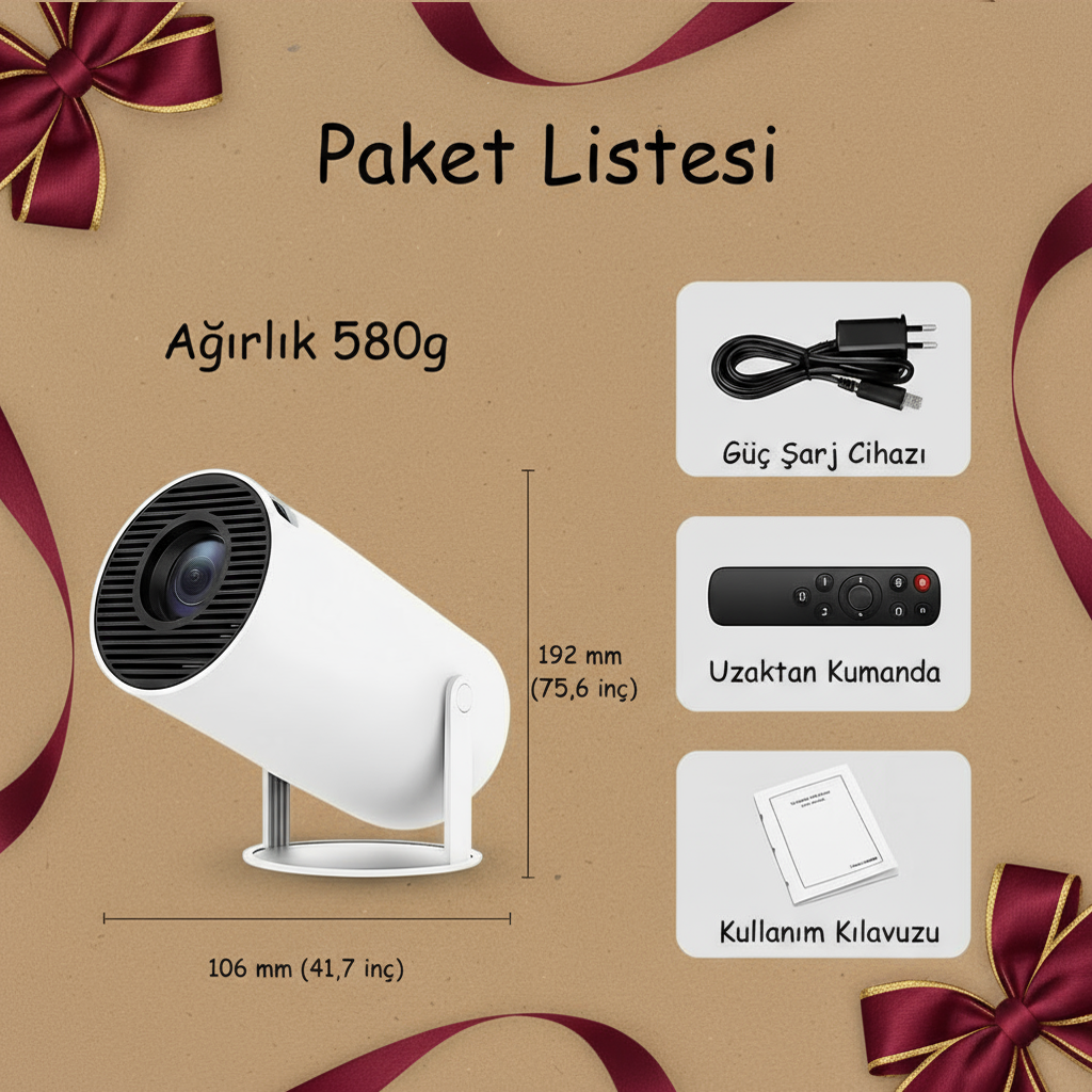 Storantis™ Mini Taşınabilir Projeksiyon